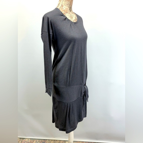BRUNELLO CUCCINELLI Gray Cashmere long sleeve drop waist mini dress size S. - Picture 7 of 14